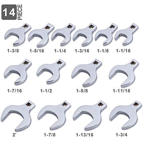 14-Piece Premium 1/2 Drive Jumbo Crowfoot Wrench Set | Include St...