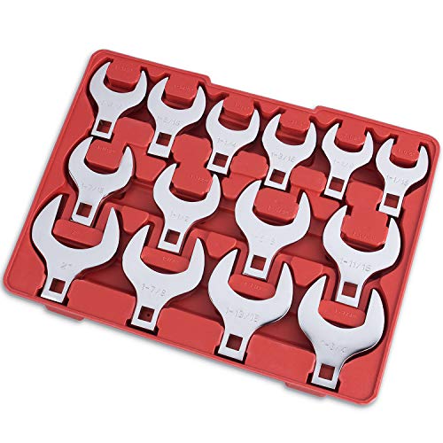 14-Piece Premium 1/2 Drive Jumbo Crowfoot Wrench Set | Include St...