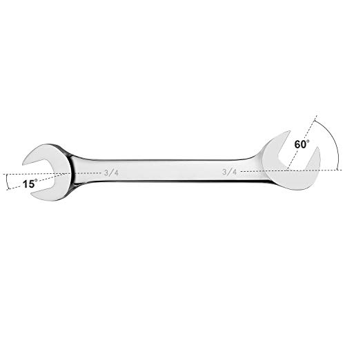 14-Piece Premium Angle Head Open End Wrench Set, Chrome Vanadium S...
