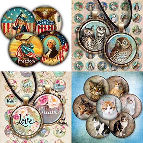 Efivs Arts 120pcs Transparent Glass Cabochons, 1 inch/25mm Clear D...