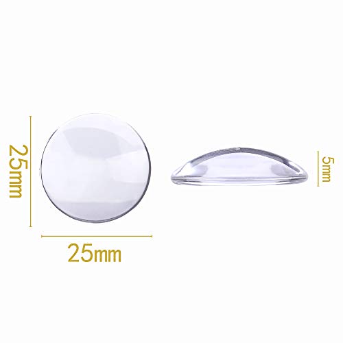Efivs Arts 120pcs Transparent Glass Cabochons, 1 inch/25mm Clear D...