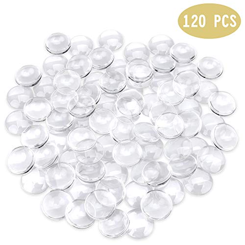 Efivs Arts 120pcs Transparent Glass Cabochons, 1 inch/25mm Clear D...
