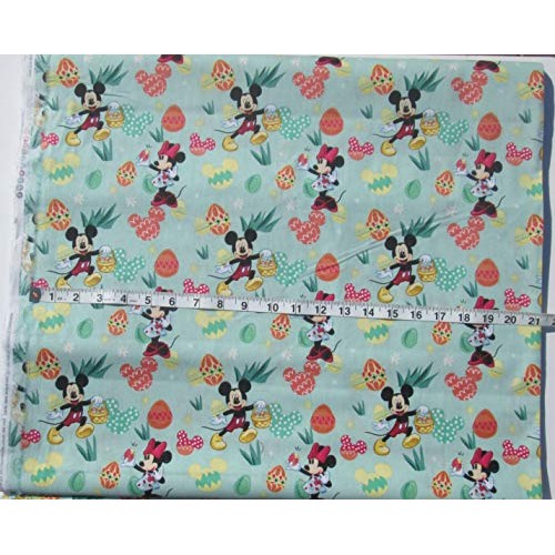 Mickey and Minnie Egg Hunt Cotton Fabric - Holiday Inspirations - ...