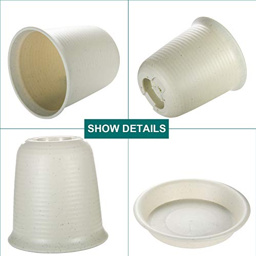 EHWINE 7.2 Inch Plastic Flower Pots, 8 Pack Indoor Plant Pots with...