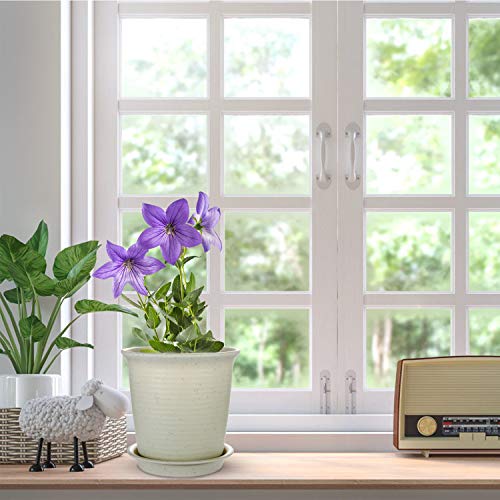 EHWINE 7.2 Inch Plastic Flower Pots, 8 Pack Indoor Plant Pots with...