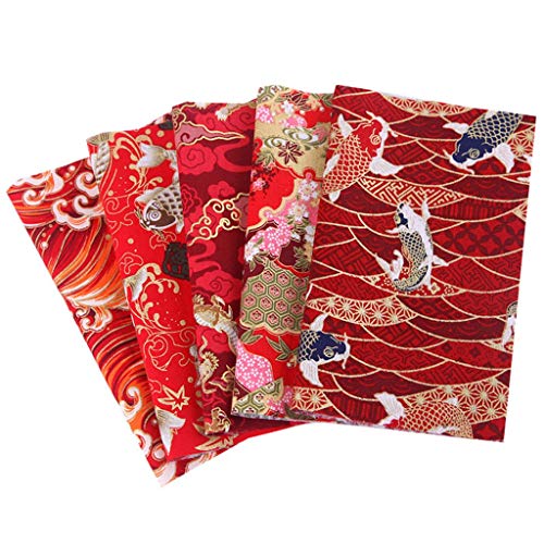 Cotton Fabric 5PC 25x25CM Colorful Fabric Patchwork DIY Squares Qu...