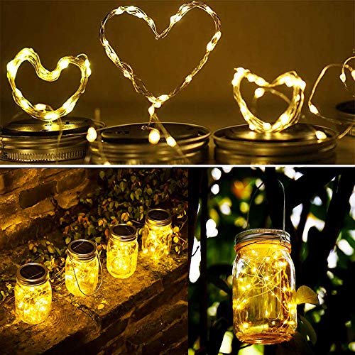 EiGreen Mason Lights Solar Mason Jar Solar Lantern Lights, 10 Pack...