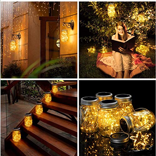 EiGreen Mason Lights Solar Mason Jar Solar Lantern Lights, 10 Pack...
