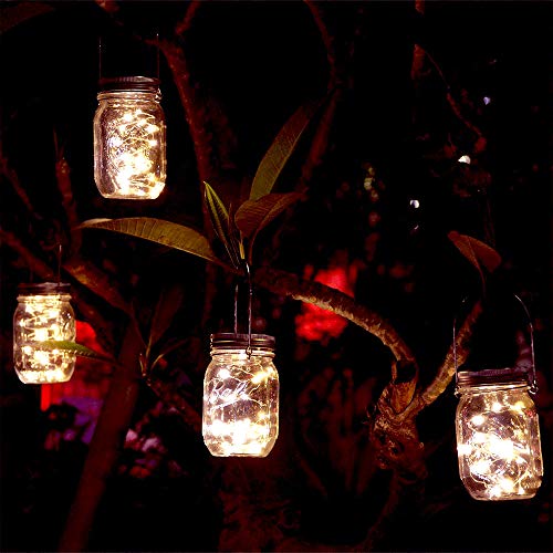 EiGreen Mason Lights Solar Mason Jar Solar Lantern Lights, 10 Pack...