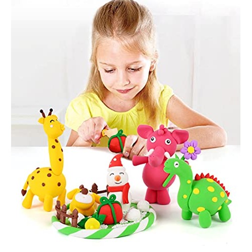 Polymer Clay Kit, Oven Bake, 24 Colors Soft Baking Clay Block with...