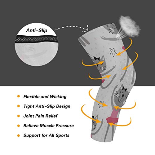 Knee Sleeve Cats Ballet Full Leg Brace Compression Long Sleeves Pa...
