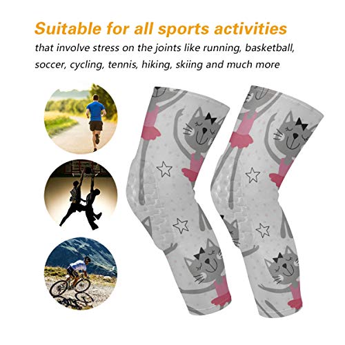 Knee Sleeve Cats Ballet Full Leg Brace Compression Long Sleeves Pa...