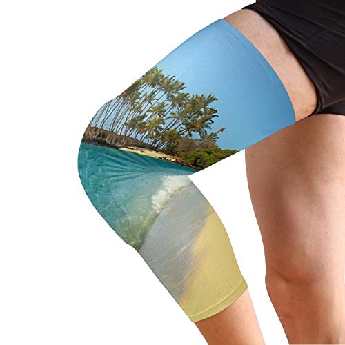 Knee Sleeve Hawaii Beach Waves Full Leg Brace Compression Long Sle...