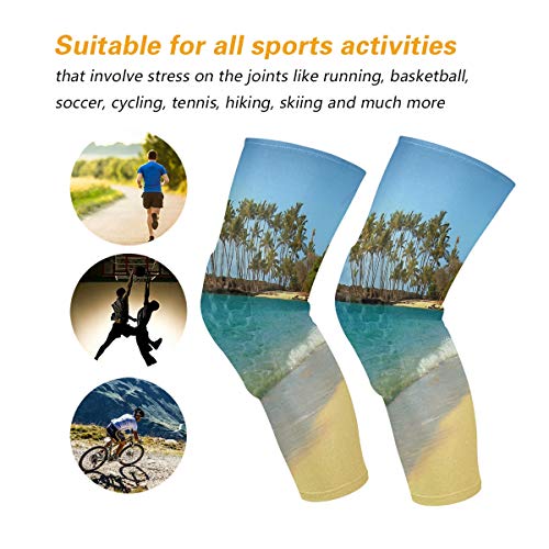 Knee Sleeve Hawaii Beach Waves Full Leg Brace Compression Long Sle...