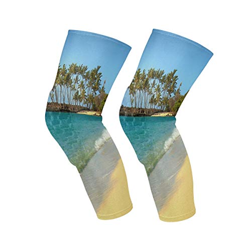 Knee Sleeve Hawaii Beach Waves Full Leg Brace Compression Long Sle...