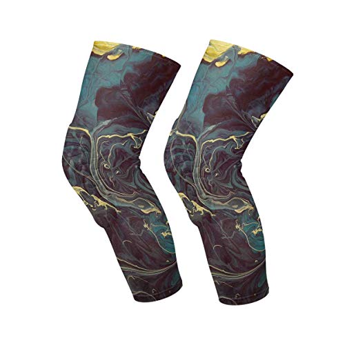 Knee Sleeve Marvellous Watercolor Liquid Marble Full Leg Brace Com...