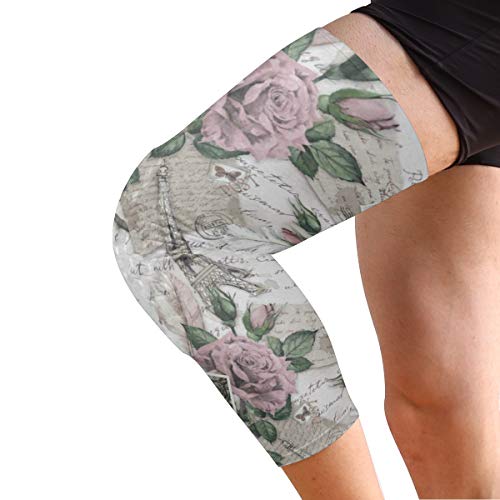 Knee Sleeve Rose Flowers Stamps Feathers Full Leg Brace Compressio...
