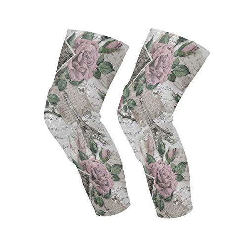 Knee Sleeve Rose Flowers Stamps Feathers Full Leg Brace Compressio...