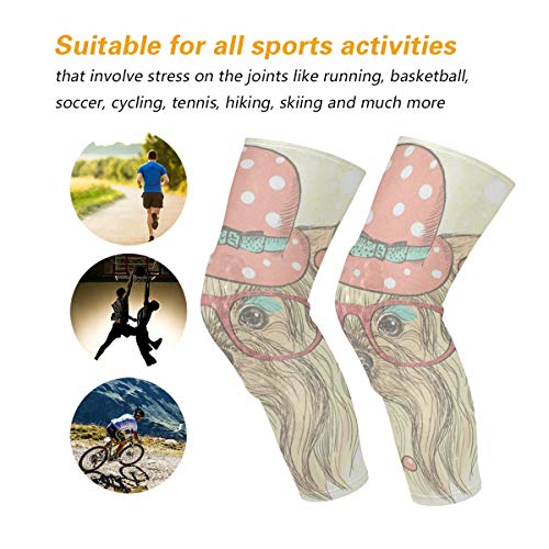 Knee Sleeve Yorkshire Terrier Girl Full Leg Brace Compression Long...