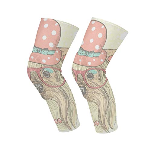 Knee Sleeve Yorkshire Terrier Girl Full Leg Brace Compression Long...