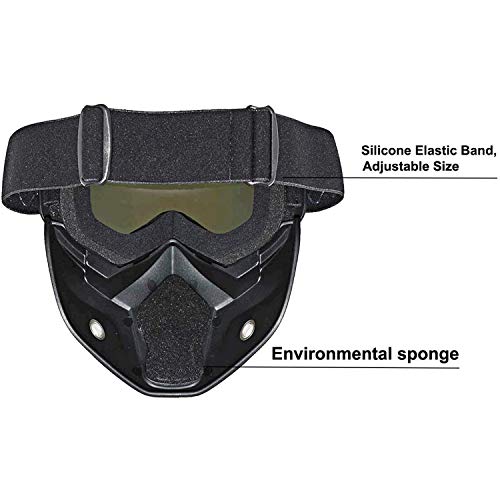EKIND Tactical Mask, Retro Motorcycle Goggles with Removable Face ...