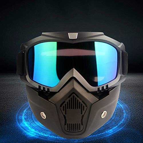 EKIND Tactical Mask, Retro Motorcycle Goggles with Removable Face ...