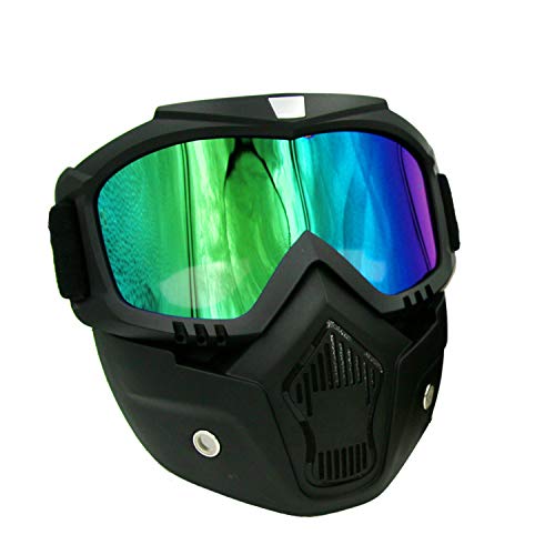 EKIND Tactical Mask, Retro Motorcycle Goggles with Removable Face ...