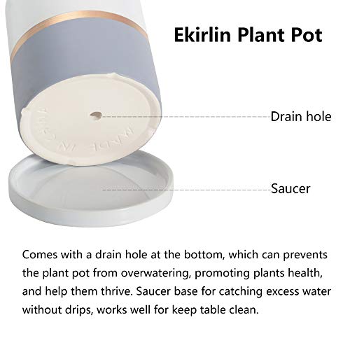 Ekirlin 6 inch Plant Pot - Ceramic Flower Planters Indoor - Modern...