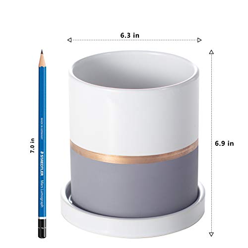 Ekirlin 6 inch Plant Pot - Ceramic Flower Planters Indoor - Modern...