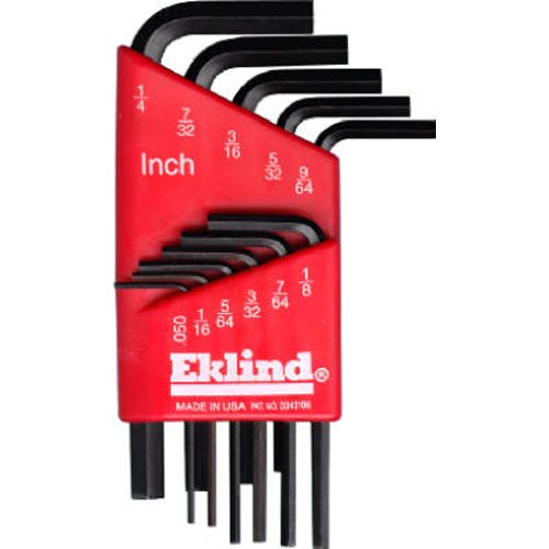 EKLIND 10111 Hex-L Key allen wrench - 11pc set SAE Inch Sizes .050...
