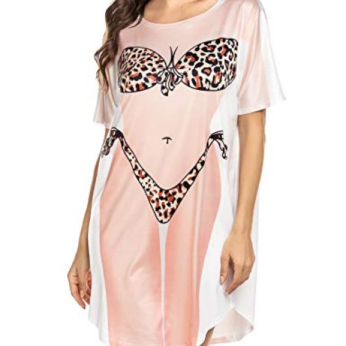 Ekouaer Bikini Body Cover Up T Shirt for Women Baggy Tshirt Dress ...