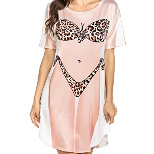 Ekouaer Bikini Body Cover Up T Shirt for Women Baggy Tshirt Dress ...