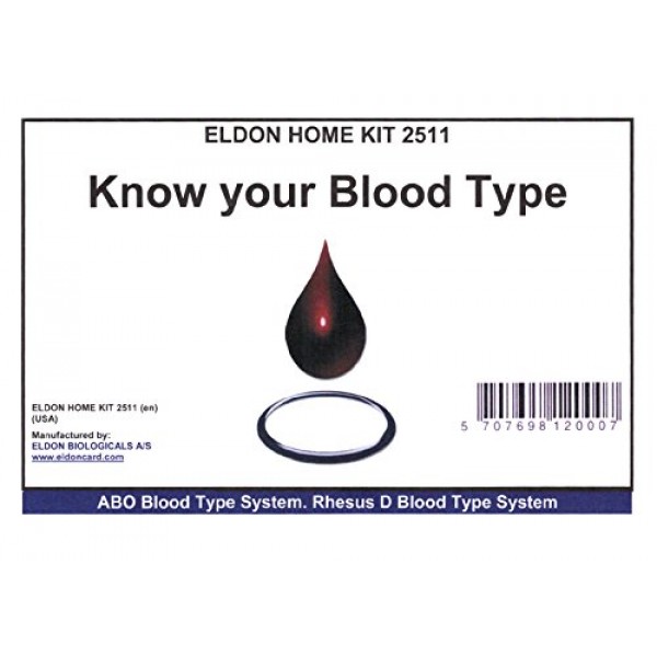 3 Pack Eldoncard Blood Type Test Complete Kit - Air Sealed Env...