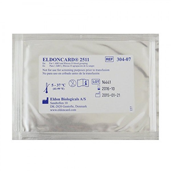 3 Pack Eldoncard Blood Type Test Complete Kit - Air Sealed Env...