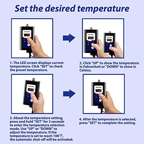 ELECTECK Heat Mat Thermostat, Digital Controller for Seed Germinat...