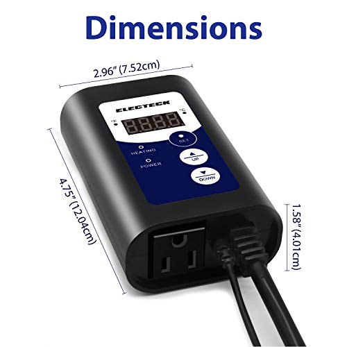 ELECTECK Heat Mat Thermostat, Digital Controller for Seed Germinat...