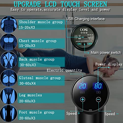 Massage Gun Deep Tissue,Percussion Back Massager Gun for Athletes ...