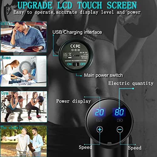 Massage Gun Deep Tissue,Percussion Back Massager Gun for Athletes ...