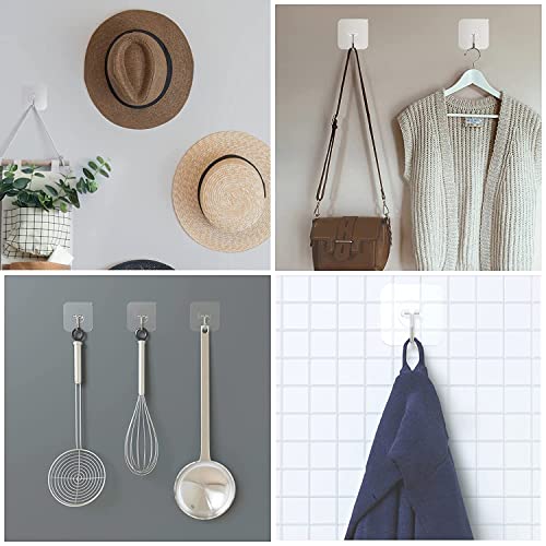Elegana Adhesive Hooks Kitchen Wall Hooks - 24 Packs Heavy Duty 13...