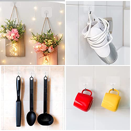 Elegana Adhesive Hooks Kitchen Wall Hooks - 24 Packs Heavy Duty 13...