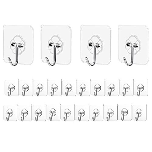 Elegana Adhesive Hooks Kitchen Wall Hooks - 24 Packs Heavy Duty 13...