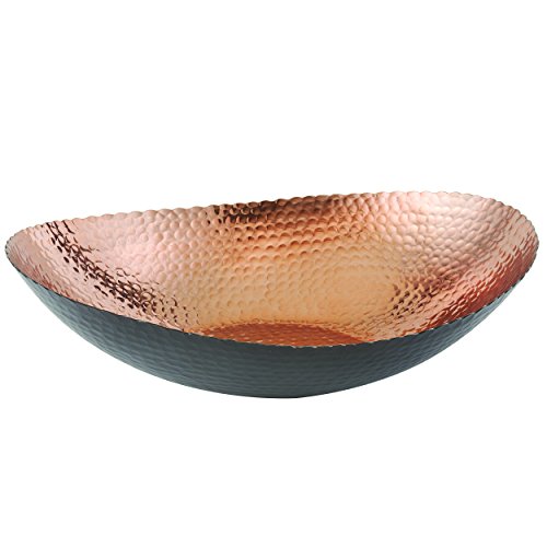 Elegance 72091 Oval Bowl, 14.75 x 11, Black/Copper