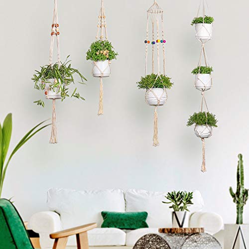 Macrame Plant Hangers Holder Outdoor - Large Indoor Wall Hanging P...