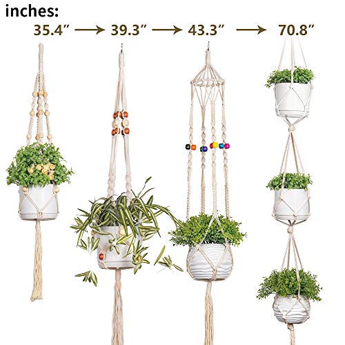 Macrame Plant Hangers Holder Outdoor - Large Indoor Wall Hanging P...