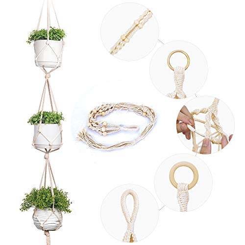 Macrame Plant Hangers Holder Outdoor - Large Indoor Wall Hanging P...