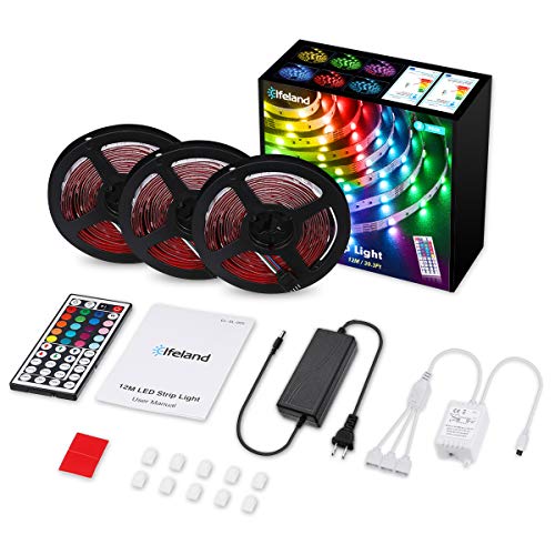 LED Strip Lights, Elfeland 39.3FT/12M 5050 RGB Light Strips Color ...
