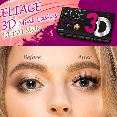 Eliace Lashes False Eyelashes Wispies Natural 3D Mink Eyelashes Fa...