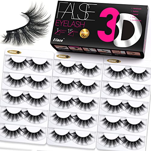 Eliace Lashes False Eyelashes Wispies Natural 3D Mink Eyelashes Fa...