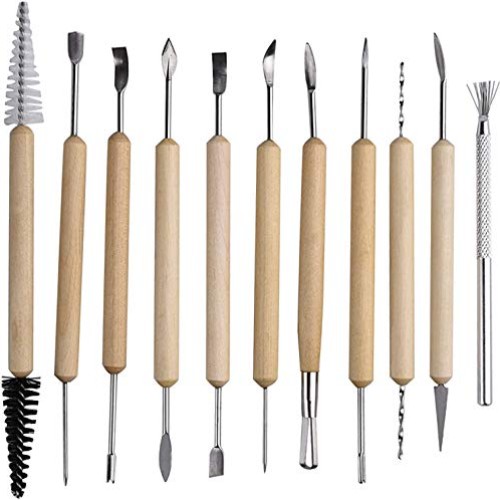 Pottery Tools,19 Pcs Ceramic Pottery Clay Ribbon Sculpting Tool Ki...
