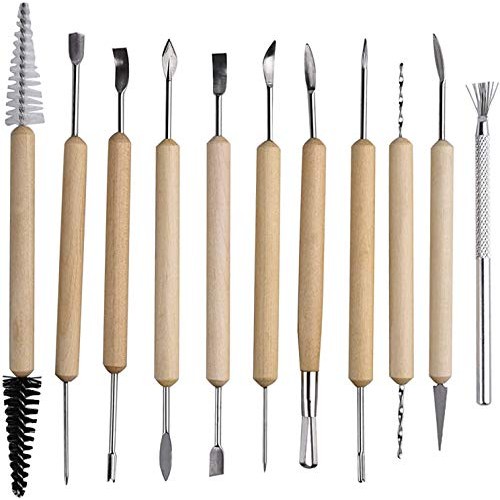 Pottery Tools,19 Pcs Ceramic Pottery Clay Ribbon Sculpting Tool Ki...